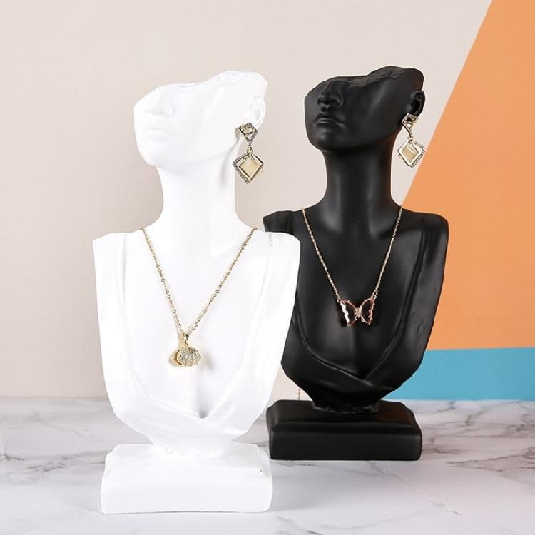 Stylish Neck Model Stand Necklace Showcases Stand Earrings Holder Resin Texture