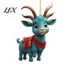 Modern Home Wall Decor 2D Acrylic Goat Christmas Hanging Ornament, 3.15 Inch Farm Animal Xmas Tree Personalized Car Window Charms Decoration for Rear