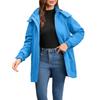 Jaqueta de chuva feminina listrada sólida externa Plus capa de chuva impermeável com capuz à prova de vento