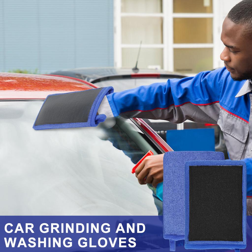 2Pcs Auto Detailing Mitt Reusable Car Paint Cleaning Glove Effective Cleaning Clay Decontamination Mitt for Polishing Cars Paint