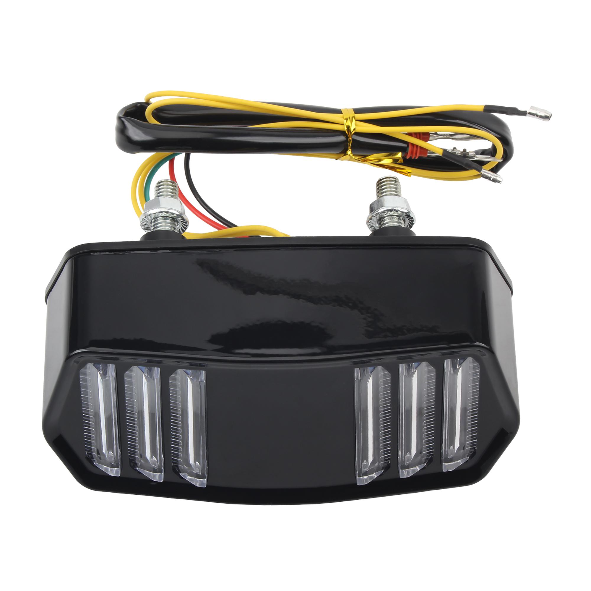 

12V Turn Signal Lights Motorcycle Taillights Indicator LED Rear Brake Stop Tail Lamps For Honda MSX125 CBR650F CTX700 CTX700N чёрный