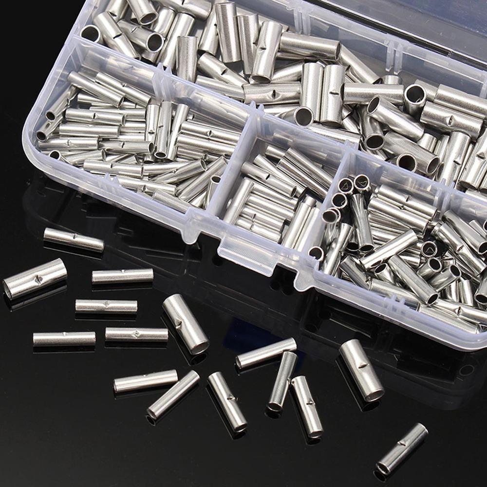 200pcs 12-10 AWG Non-Insulated Butt Connectors Cable Crimp Terminals Electrical Wiring Projects