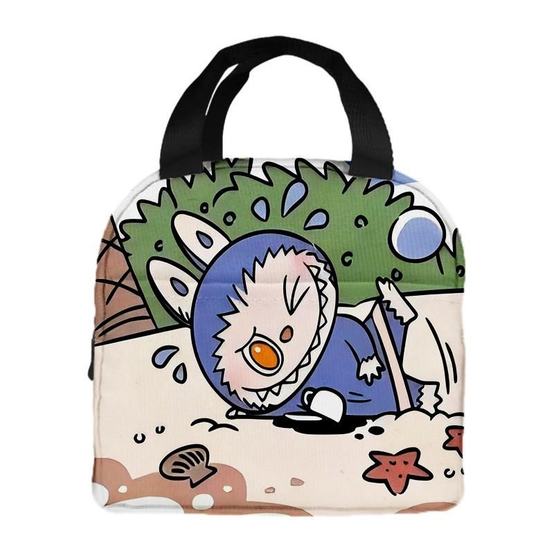 Cartoon Handbag Oxford Cloth Waterproof and Durable Tote Built In Aluminum Foil Insulation