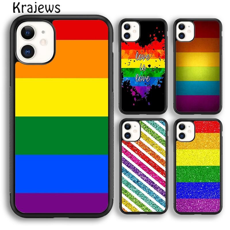Krajews Gay Pride Flag LGBT Soft Phone Case Cover For iPhone 17 Air 16 15 14 plus 11 12 13 pro max Plus coque Fundas