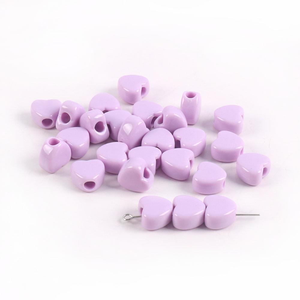 Acrylic Large Hole Beaded Solid Color Beads Love Beads Loose Beads Peach Heart Handmade Diy Necklace Mobile Phone Chain Accessories