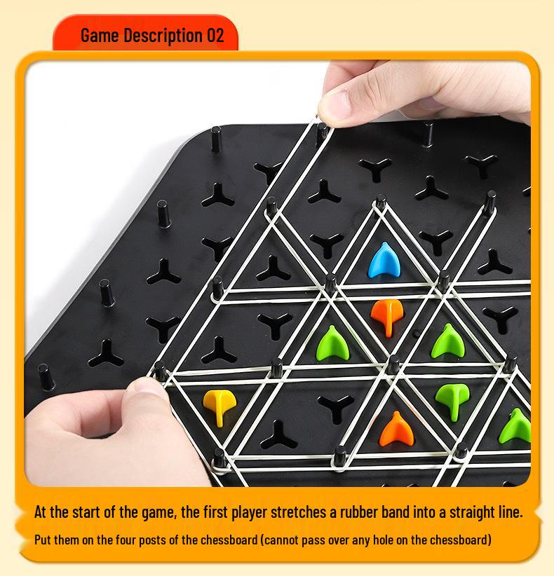 Triangle Chess Rubber Band Toy - Kids' Geometric Thinking Game for Intellectual Development and Parent-Child Interaction