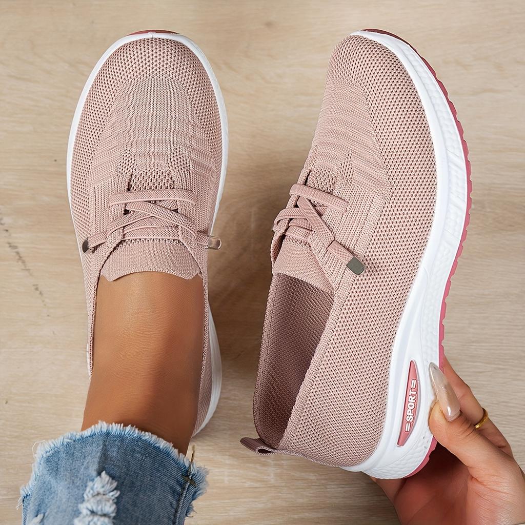 Women'S Fashion Sneakers - Lace-Up Flat Shoes, Breathable Mesh Upper, Comfortable Rubber Sole, Casual Sport Trainers, Laceup Sneakers|Breathable Mesh