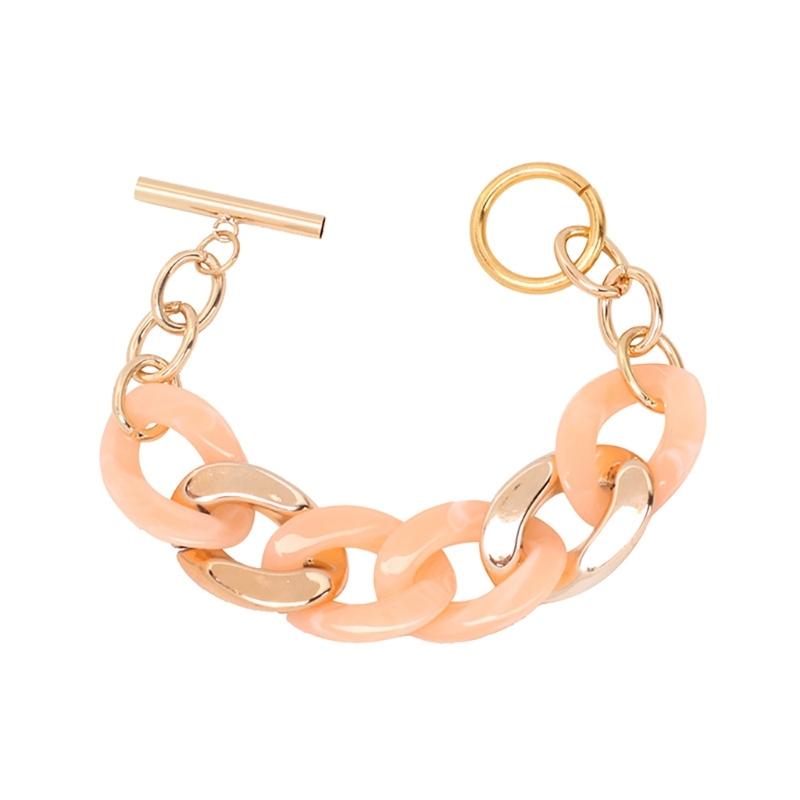 Two Tone Handchain Candy Color Resin Bangle Fashion Bracelet Jewelry Mother Day Gift for Women Autumn Winter Accessory