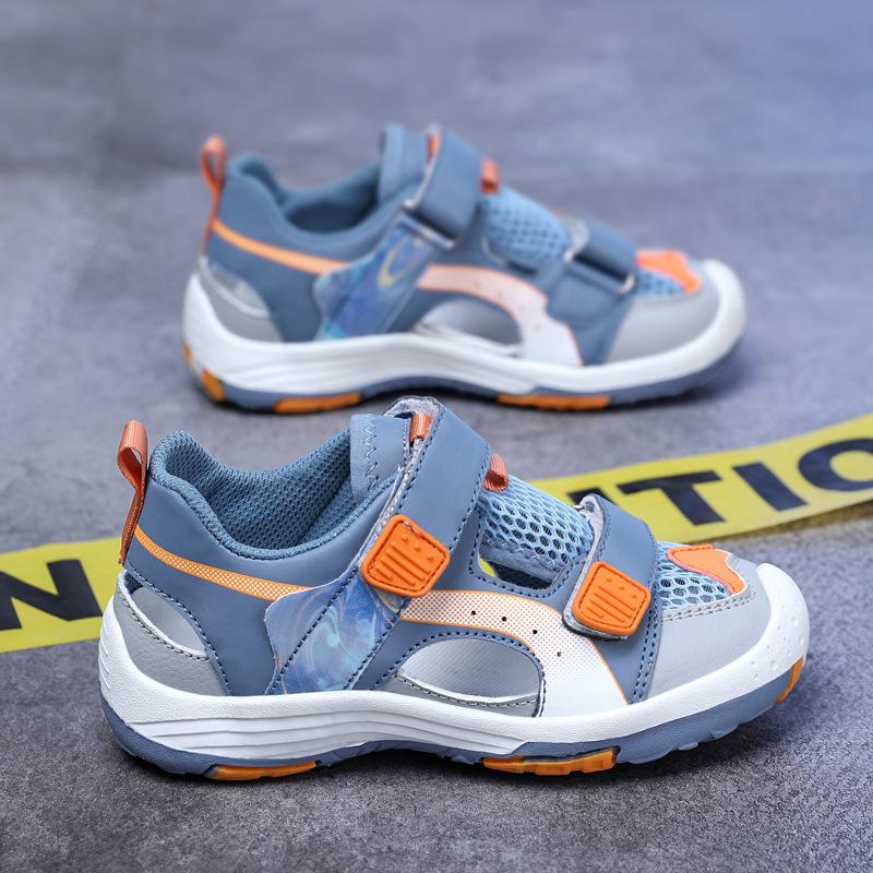 

2024 Стильные детские дышащие сандалии с закрытым носком и нескользящей подошвой с вращающейся пряжкой для мальчиков и девочек – Идеально для малышей и детей младшего возраста 36