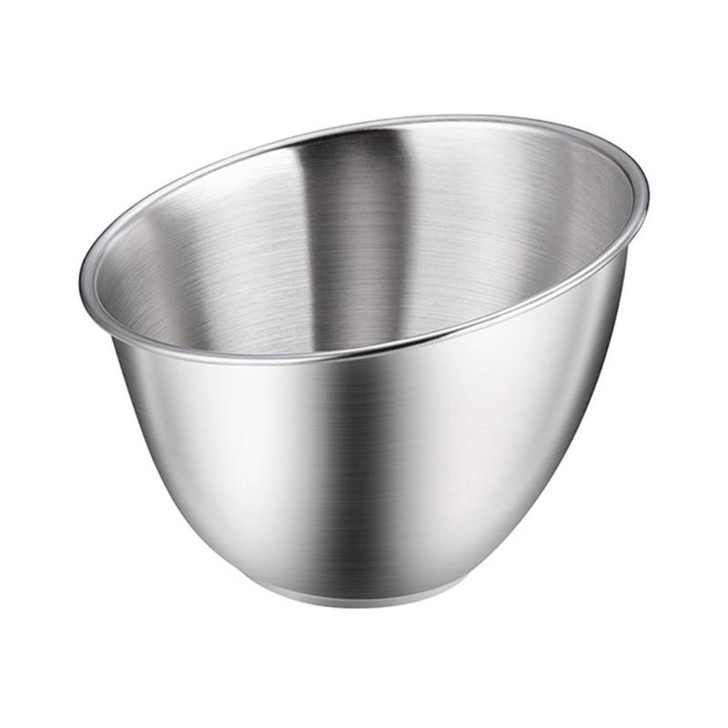 Slanted Salad Serving Bowl Korean Vegetable Holders for Restaurant Use Large Capacity Stainless Steel Tableware