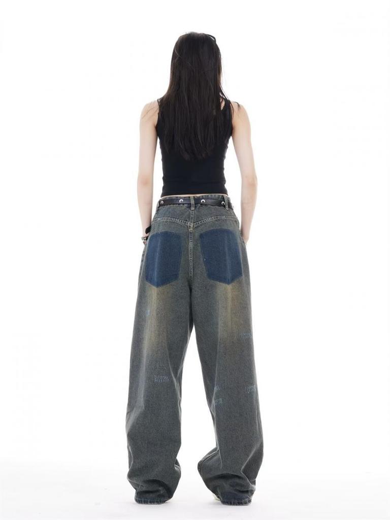 2025 American Retro Autumn Ripped Jeans for Men and Women - Trendy High-End Design with Reversible Wear.