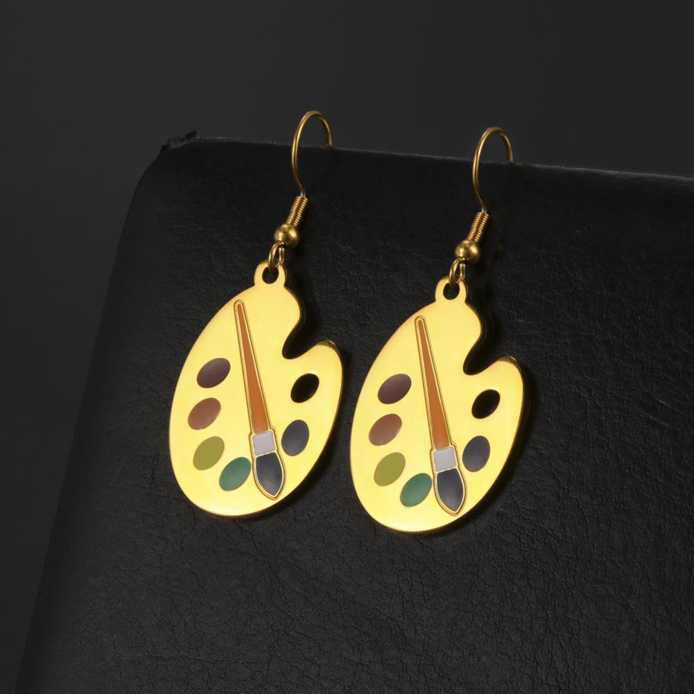 Cazador Color Palette Drop Earrings for Women Art Stainless Steel Jewelry 2026 Dangle Earring Trend Mother Gift Party