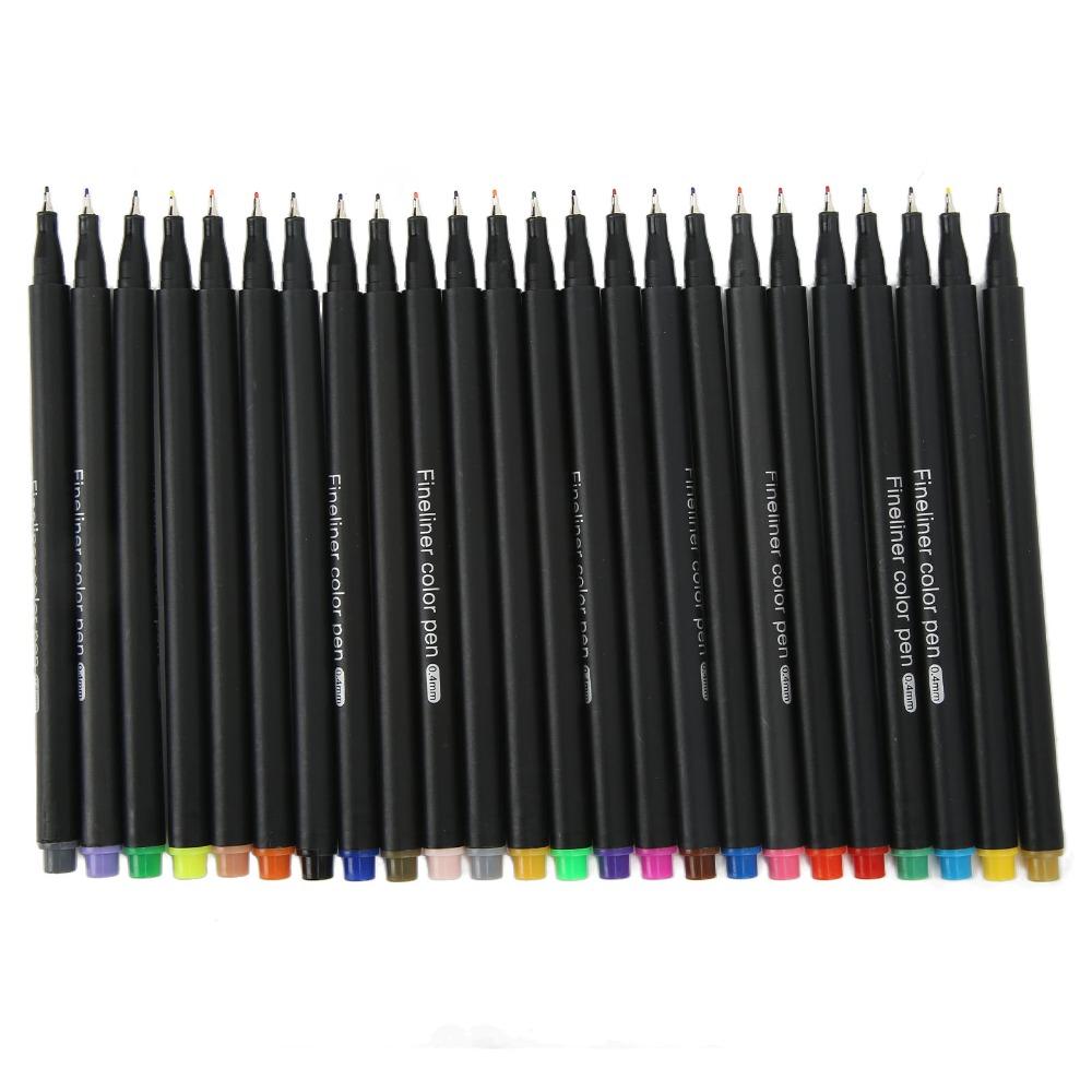 0.4mm Thin Tip Fineliner Color Pens Set 24 Colors Drawing Markers Fineliner Pens  Journaling