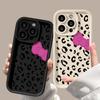 Leopard Print Bow for iPhone17ProMax Phone Case 15 Apple 16 Matte 17/14 Premium 13
