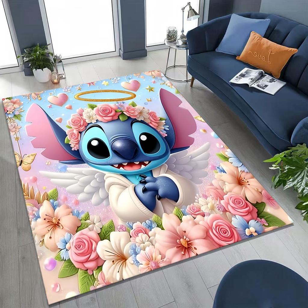 27 Style Stitch 2 Monster Cartoon  Rug for Bedroom Living Room Sofa Home Doormat Decor,Larger Kids Play Non-slip Floor Mat