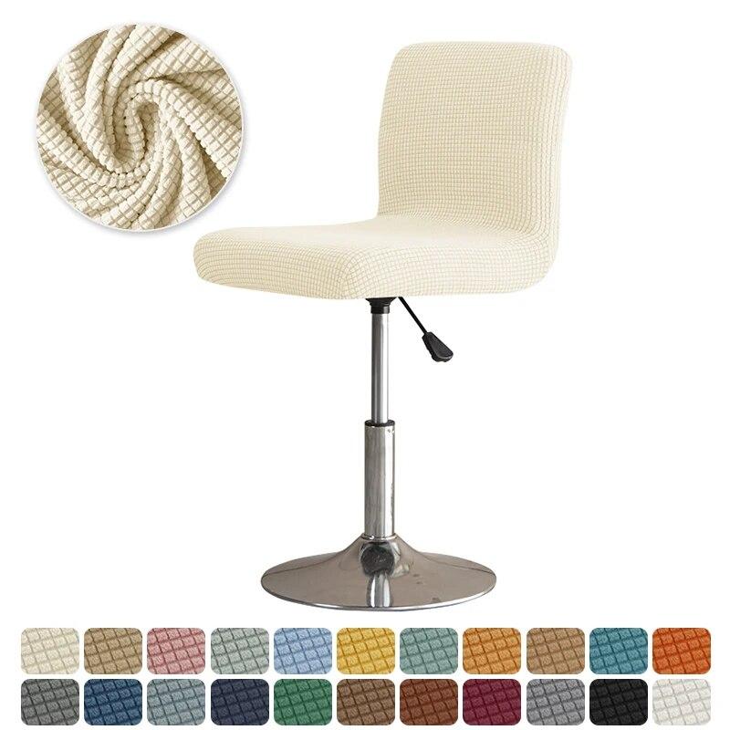 Solid Color Elastic Bar Stool Covers Polar Fleece Stretch Chair Stool Slipcovers Coffee Hotel Short Back Seat Chair Covers Home