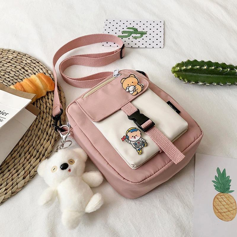 Canvas small bag women's new trendy Korean version versatile messenger bag student shoulder bag girl small satchel