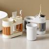 Grid Design Toothpaste Organizer Round Mouthwash Cup Set Toothbrush Holder  Bathroom Accessories