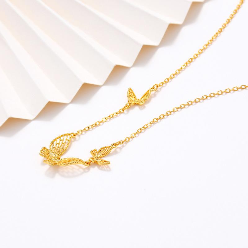 Copper Alloy Women's Butterfly Necklace, Summer Women's High-end Sense, Niche Personality, Japanese and Korean Fashion Collarbone Chain