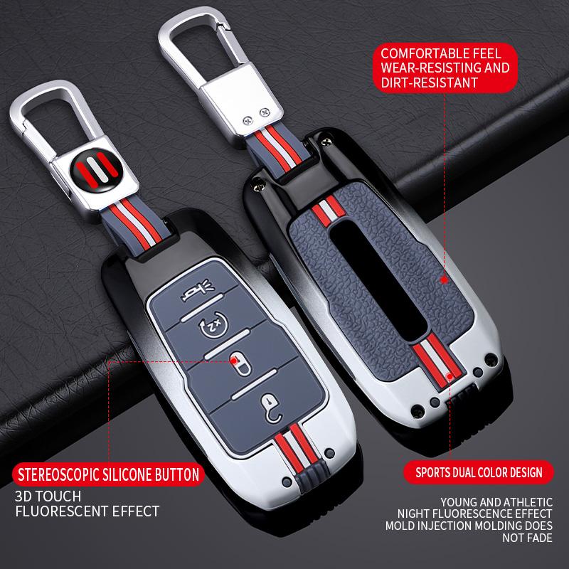 Zinc Alloy Car Key Case Remote Fobs Cover for Dodge RAM 1500 2500 3500 4500 5500 Pickup 2019 2020 2021 2022 Keychain Accessories