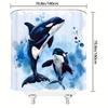 Dynamic Orca Whales Shower Curtain - Water-Resistant Fabric for Bathroom - Perfect for Ocean and Marine Lovers