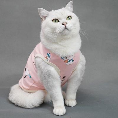 Pure Cotton Cat Clothes Summer Anti-hair Loss Cute Kitten Hairless Cat German Clothes Cat Vest New