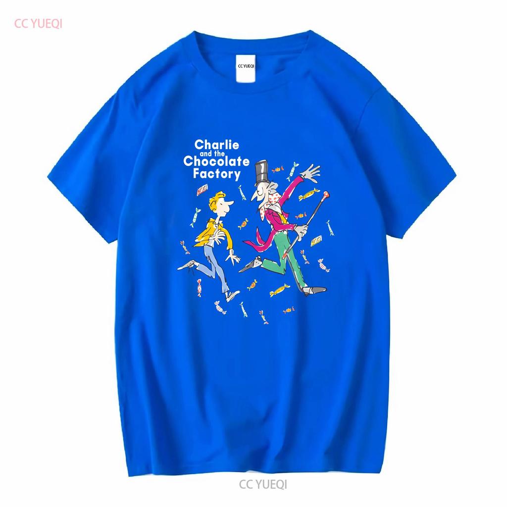 CHARLIE UND DIE SCHOKOLADENFABRIK Kinder T-Shirt lang- oder kurzärmelig Vintage Gewaschene Mode Bequemes Oberteil für den Alltag