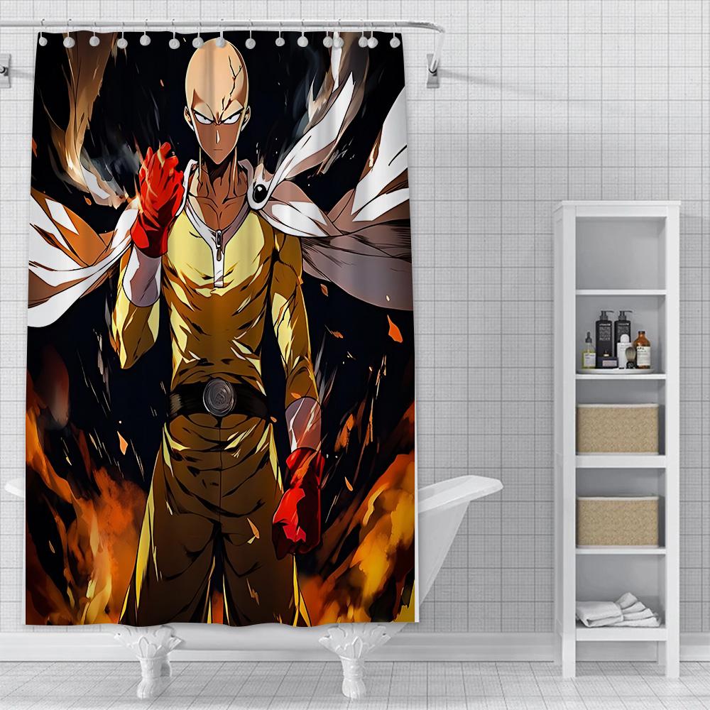 One Punch Man Shower Curtain Waterproof Polyester Fabric Paint Colorful Bath Curtains Home Bathroom Decor Curtain With Hook