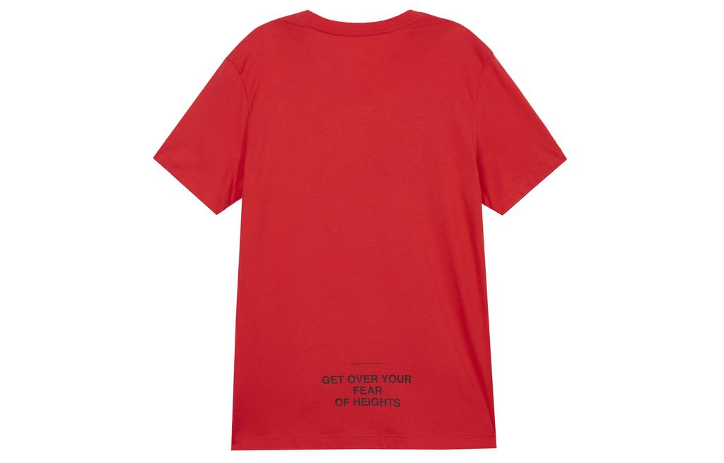 Nike T Shirts Men's Red Crew Neck Moderate Straight Fit