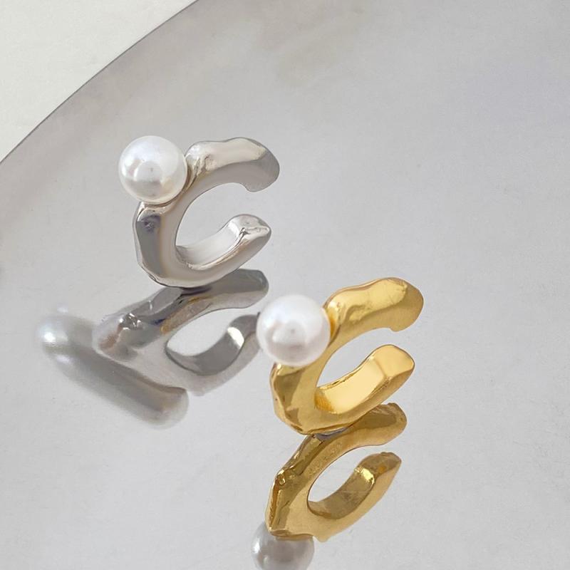 New Vintage C-Shaped Ear Cuff Non Pierced Clip Earring for Women Girl Trendy Punk Pearl Cuffs Wedding Jewelry Accessories