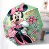 Disney Minnie Mouse,Floral Garden,Pastel Colors Manual Opening and Closing Umbrella - 8-Rib Reinforced Folding Design, Lightweight and Porta