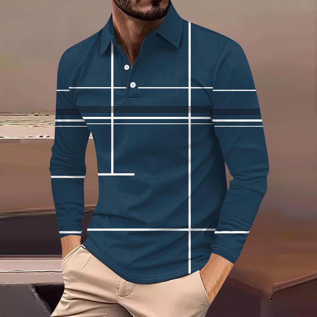 Harajuku Hip-hop Street Style Men's Long-sleeved Lapel Polo Shirt Plus Size Loose Comfortable Long-sleeved Sweatshirt