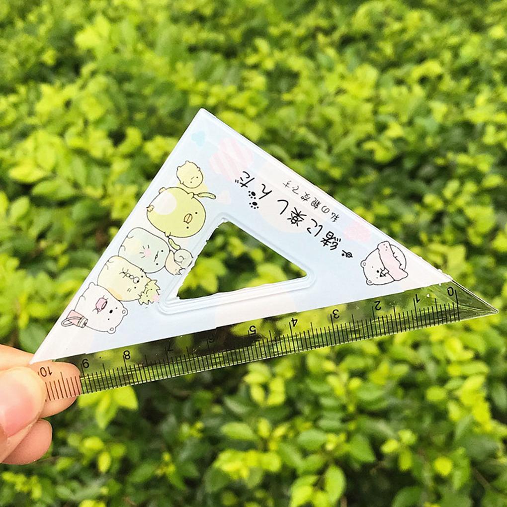 4 Pieces/Set Drawing Ruler DIY Crafts Straight Protractor Drafting Tool Stationery with Scale Rulers Supply Office