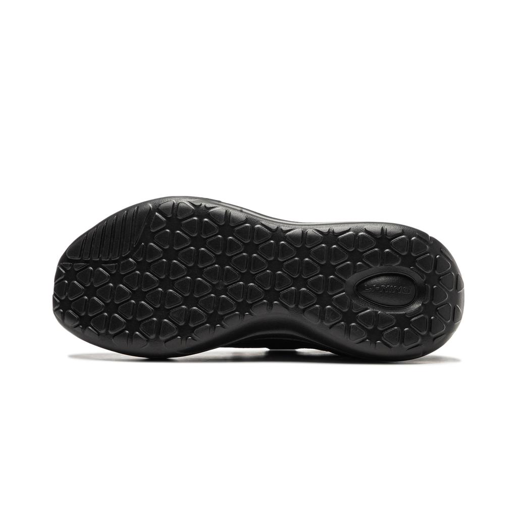 New LiNing Cloud Wave Cushioned Anti Slip And Wear Resistant Lightweight Low Top Casual Shoes Men's Night Black AGLU221-3