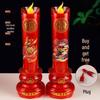 LED Wedding Dragon & Phoenix Smokeless Candle Lights - Red, Battery-Powered with Simulated Flame for Proposals & Ceremonies.