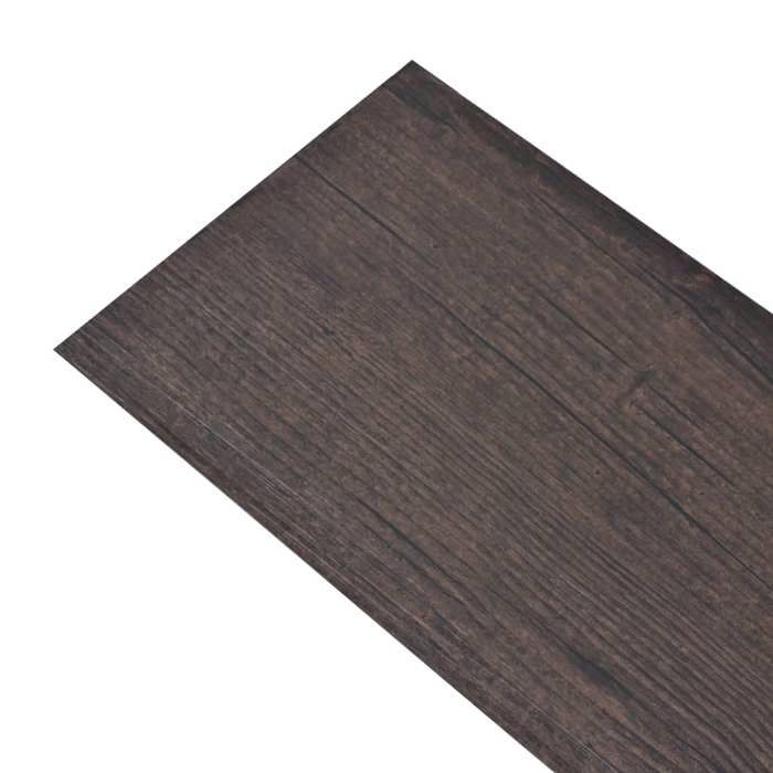 VidaXL Dalles de plancher PVC autoadhésif 5,02 m² 2 mm marron foncé 245177