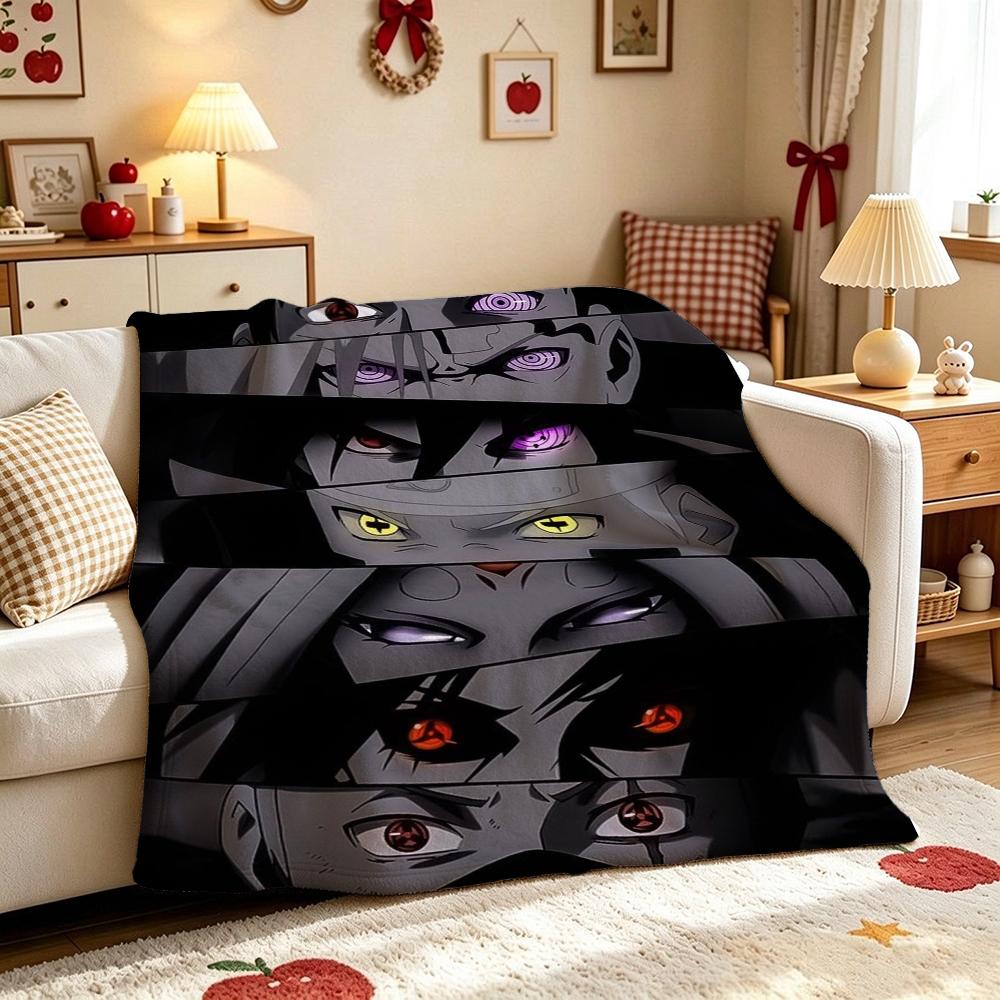 Itachi'S Moon Night Cartoon Flannel Blanket Warm Comfortable Fleece Blanket For Living Room Bedroom Recliner Lightweight Home Decor Gift For Friends