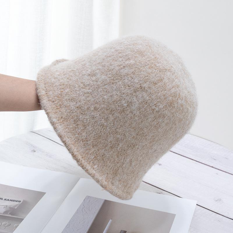 Плюшевая вязаная панама Женская осенне-зимняя панама Теплая шляпа-ведро ONE SIZE хаки