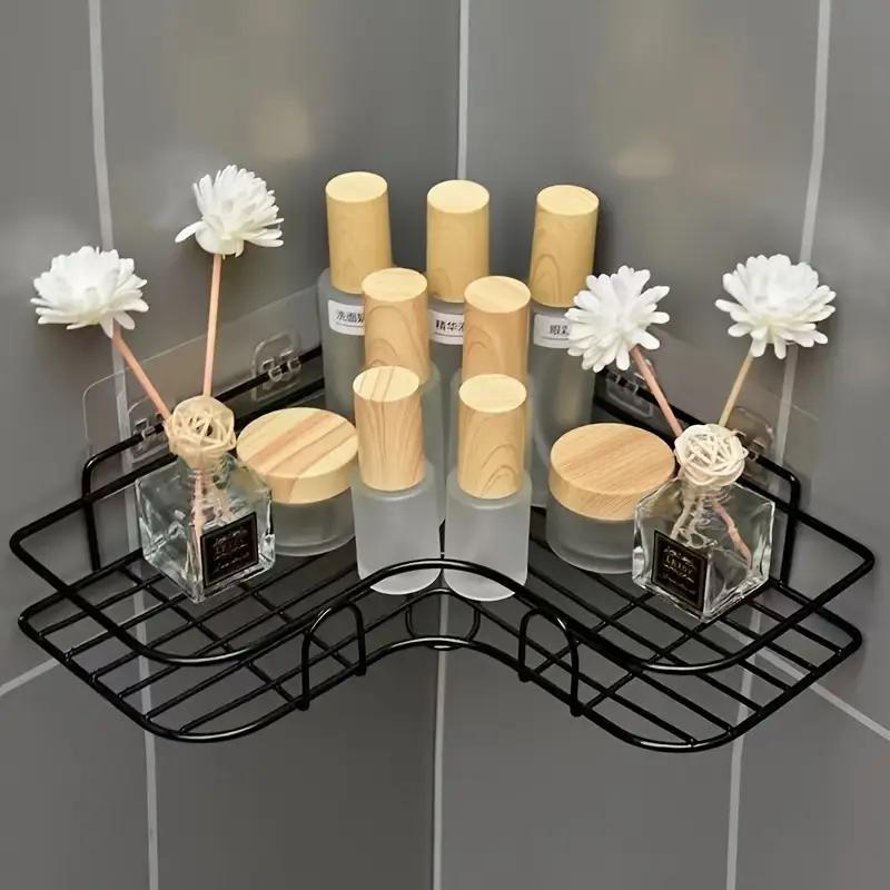 2 pièces Étagère d'angle de douche résistante à la rouille, Étagère de rangement murale pour salle de bain, Convient pour ranger shampooing, tonique et cosmétiques.