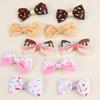 10pcs New Ice Cream Hair Clips for Girls Colourful Bow Hairpin Grosgrain Ribbon Headwear Boutique Barrettes Kid Hair Accessories