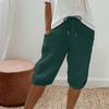 Women Casual Linen Shorts with High Waisted Drawstring Pants Pockets