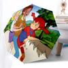 Ombrello da Viaggio a Tema Pippi Calzelunghe - 8 Stecche, Apertura e Chiusura Automatiche, Design Pieghevole Portatile, Ombrello Compatto ed Elegante Adatto