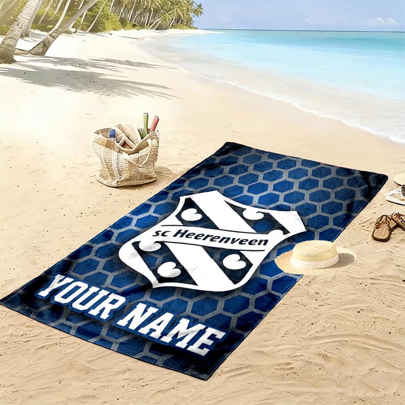 Custom Name Heerenveen Print Beach Towel, Large Soft Quick Dry Towel for Beach Camping Swimming