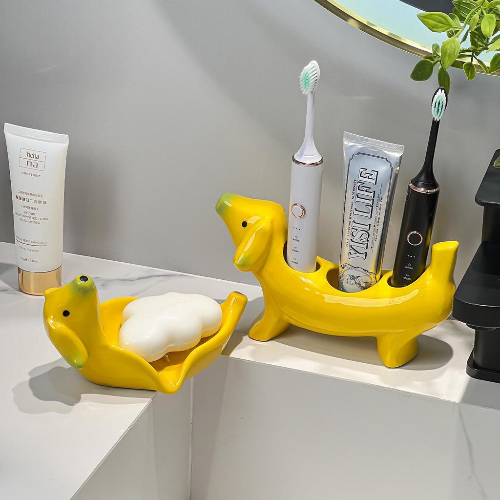 Banana dog ugly cute electric toothbrush Toothpaste shelf