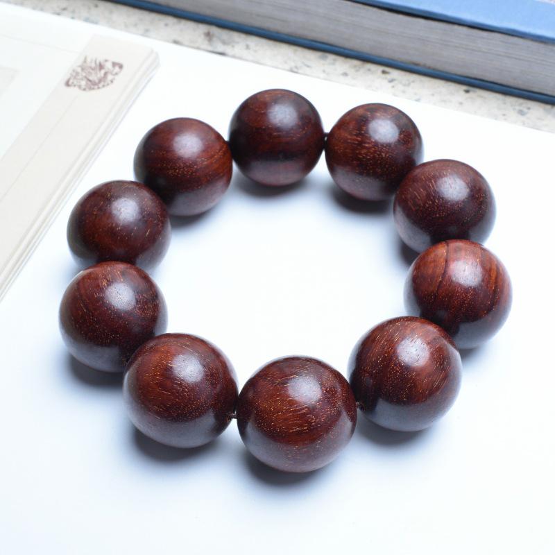 Venus Old Material Small-Leaf Red Sandalwood Prayer Beads Chain - High Oil Density, Unisex, New Chinese Style Decoration Gift