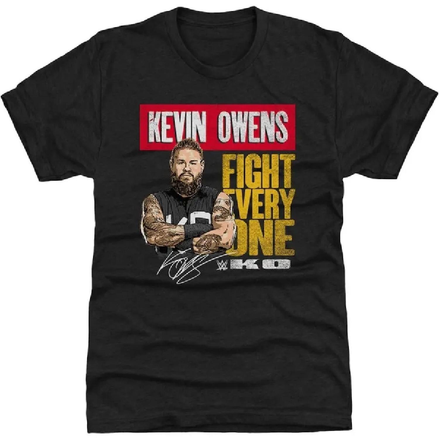 

Men s 500 Level Black Kevin Owens Fight. Every. One. Tri-Blend T-Shirt XXXXXL чорний