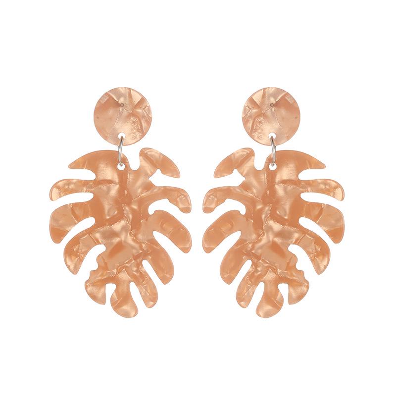 

Модные многослойные серьги-листья, разноцветные серьги, трендовые дикие женские аксессуары для ушей MIT коричневый