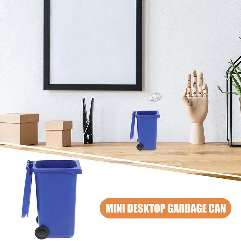 Creative Desktop Pen Holder with Lid Bin Shape, Interesting Multi-functional Pen Holder, Suitable for Cars, Bedrooms, Offices