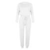 Women Fashion  Solid Pullover Long Sleeve Bandage Loose Pants Sweatsuits