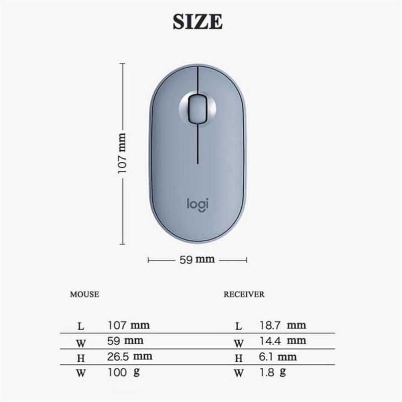 Logitech Pebble M350 Wireless Mouse Bluetooth-compatible 5.2+2.4G Dual Mode Silent Usb Receiver
